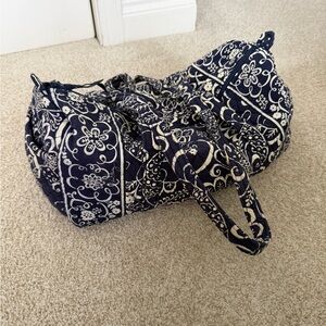 Small Vera Bradley Twirly Birds Navy Duffle Bag